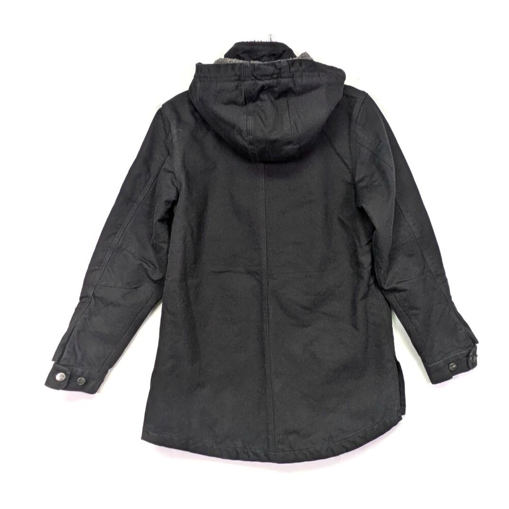 Carhartt Womens Loose Fit Weathered Washed Duck Coat Black Size Small NEW - Picture 10 of 14